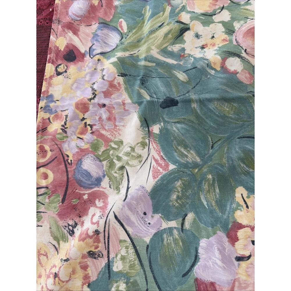Vtg Table Runner Pastel Floral Monet Style Farmhouse Spring Summer 29x52” - Picture 4 of 9
